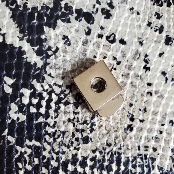 Furla Top Handle Leather Evening Bag Crossbody Purse Snakeskin Print - Picture 10 of 14